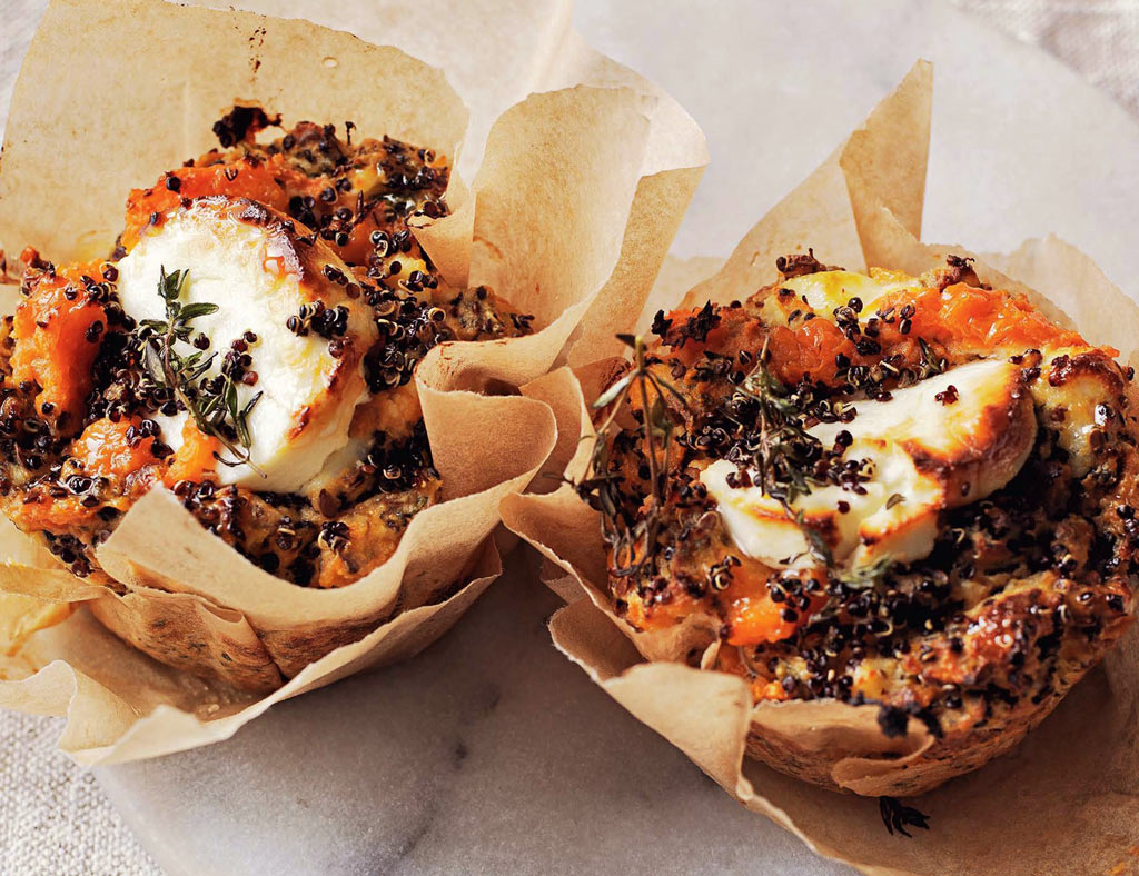 Two beautiful servings of Quinoa-Maple Breakfast topped with ricotta.